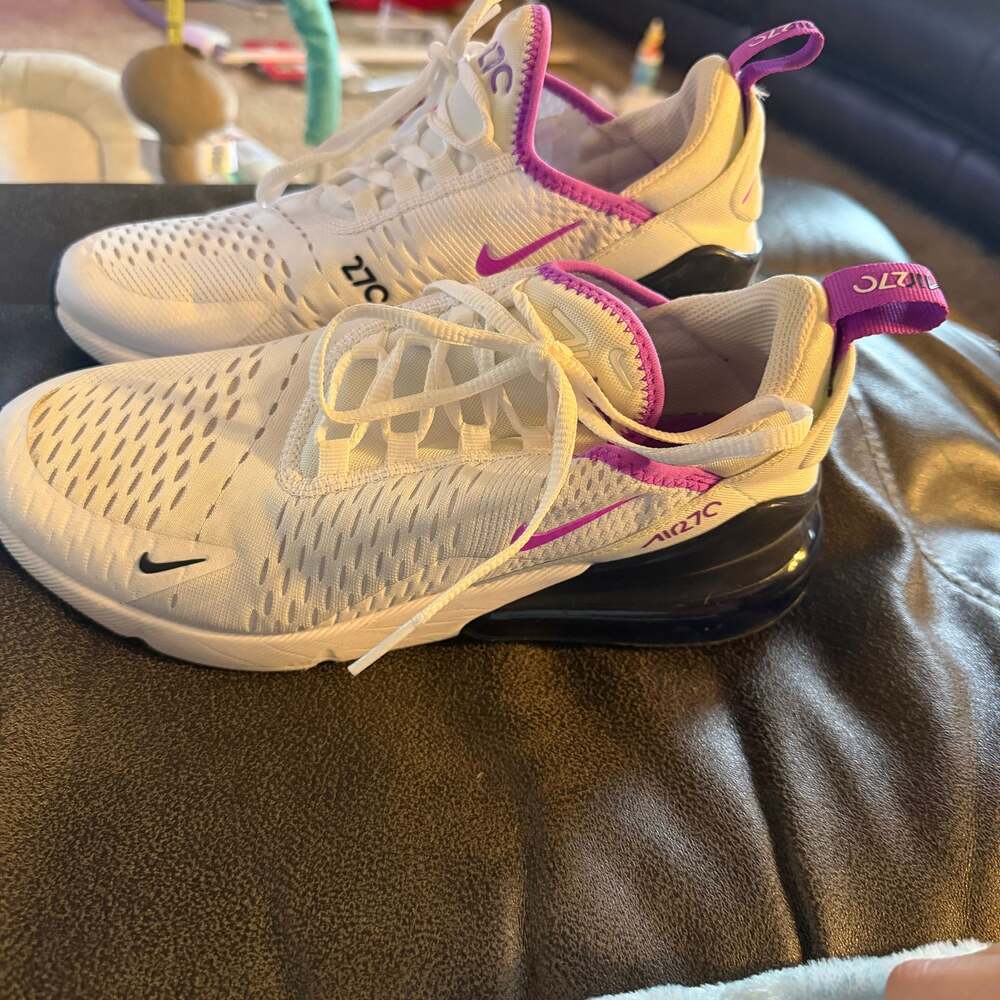 Nike Air Max 270 White and Purple Sneakers - Picture 5 of 5